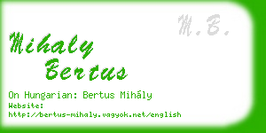 mihaly bertus business card