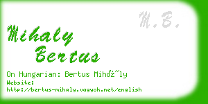 mihaly bertus business card